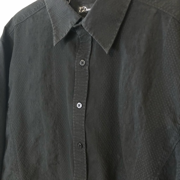 5 FOR $25 ⭐️ Men’s 7 Diamonds Black Western Shirt - Picture 4 of 4